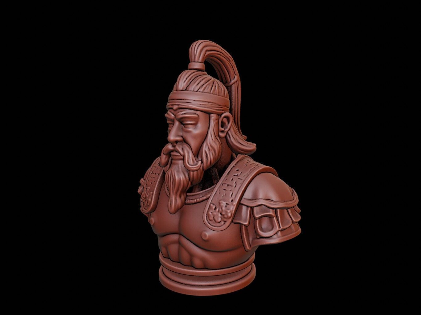 Genghis Khan Bust 3D print model_2