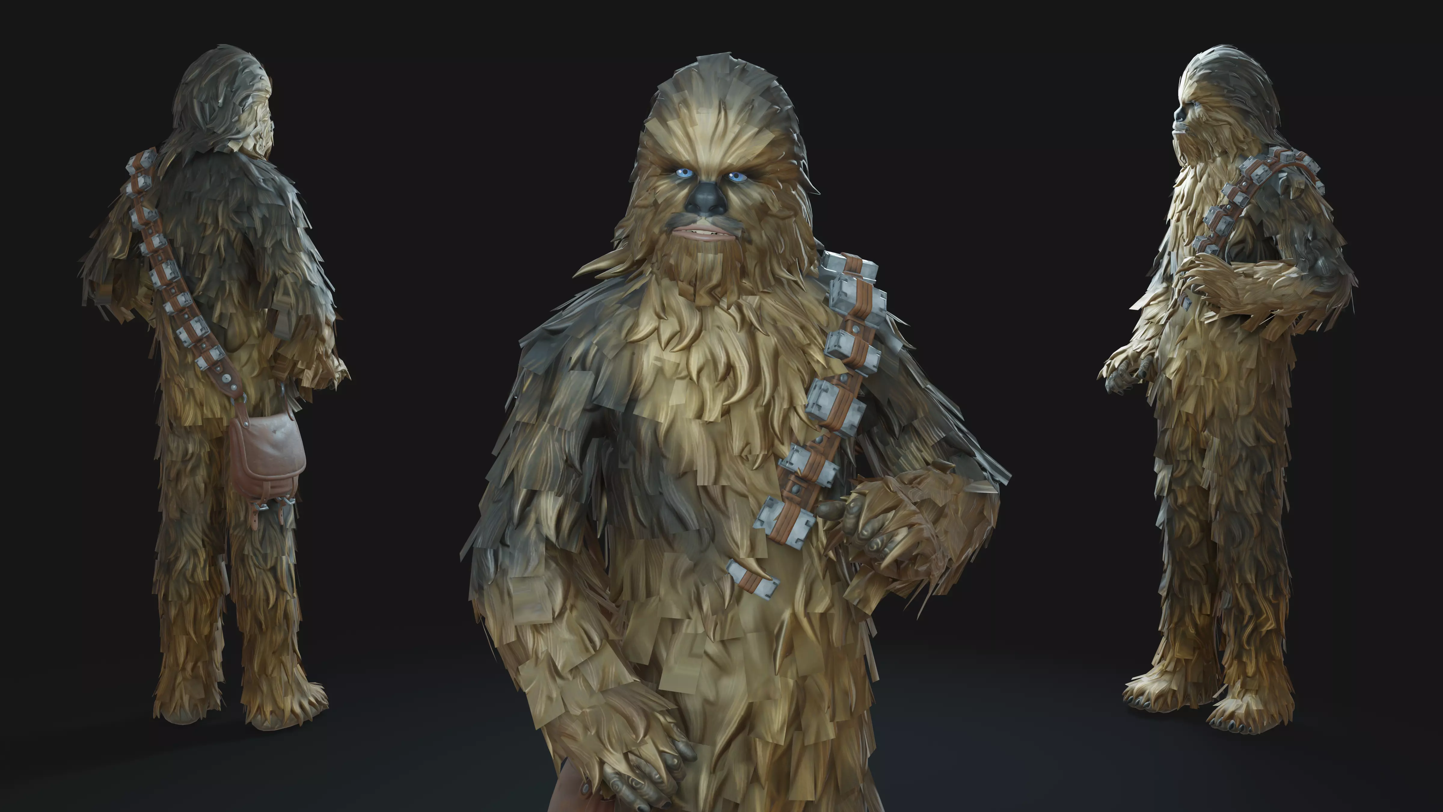 Chewbacca Animation-Ready Wookiee Low-poly 3D model_0