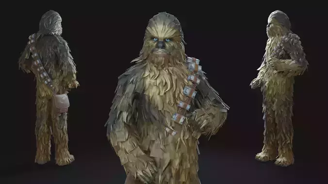 Chewbacca Animation-Ready Wookiee Low-poly 3D model