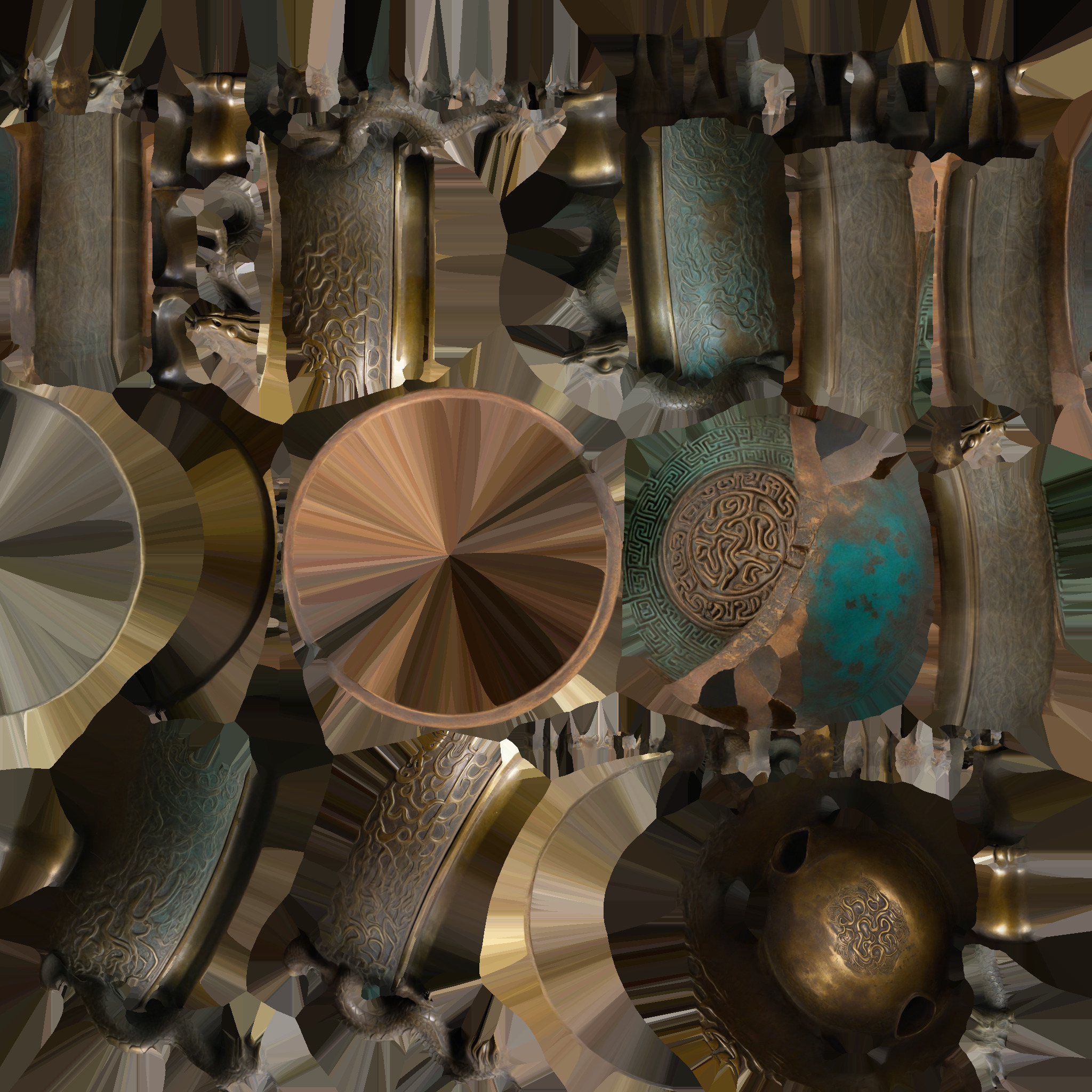 Medieval Cauldron Low-poly 3D model_5