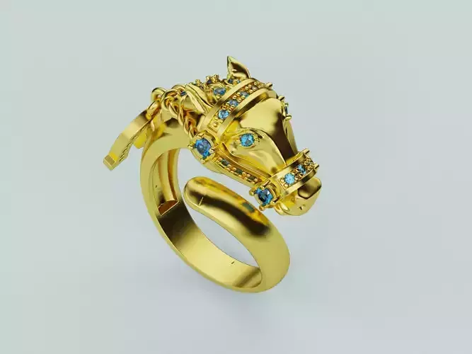  Horse with Horseshoe Ring  - Anillo Caballo Con Herradura