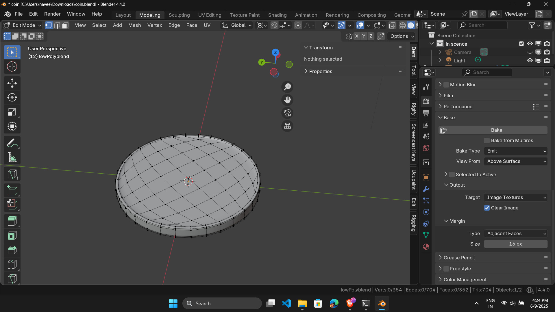Silver Copper and Gold Coin Low-poly 3D model_3