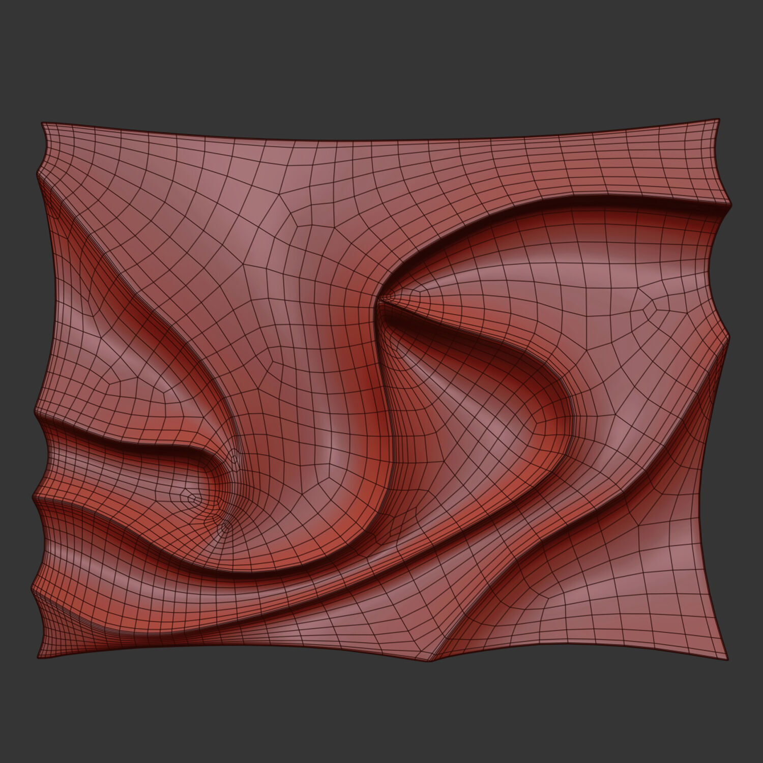 Brown 3D Visual Minimalist Wall Art 3D model_2