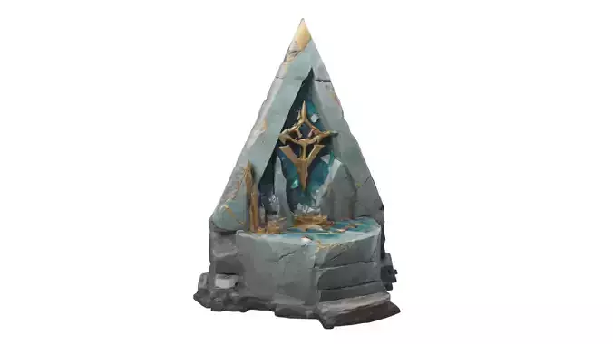 stone altar Low-poly 3D model
