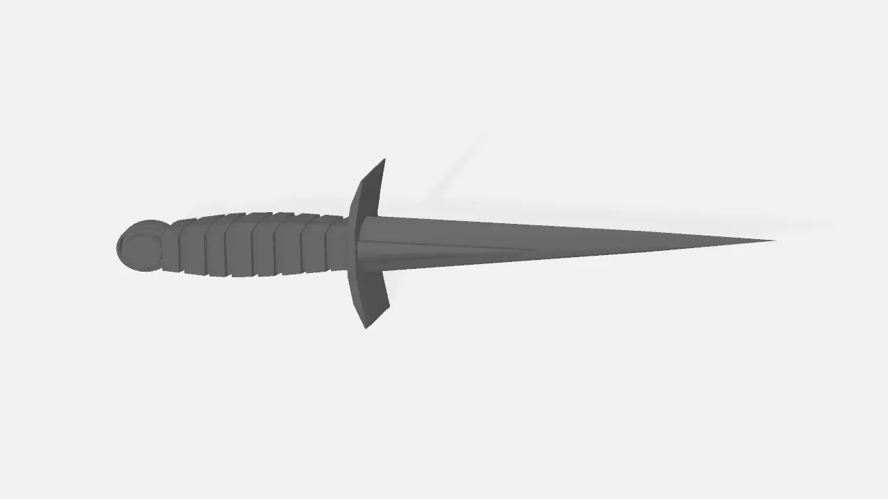 Medieval Dagger 3D Model Clean Geometry No Textures Free 3D model