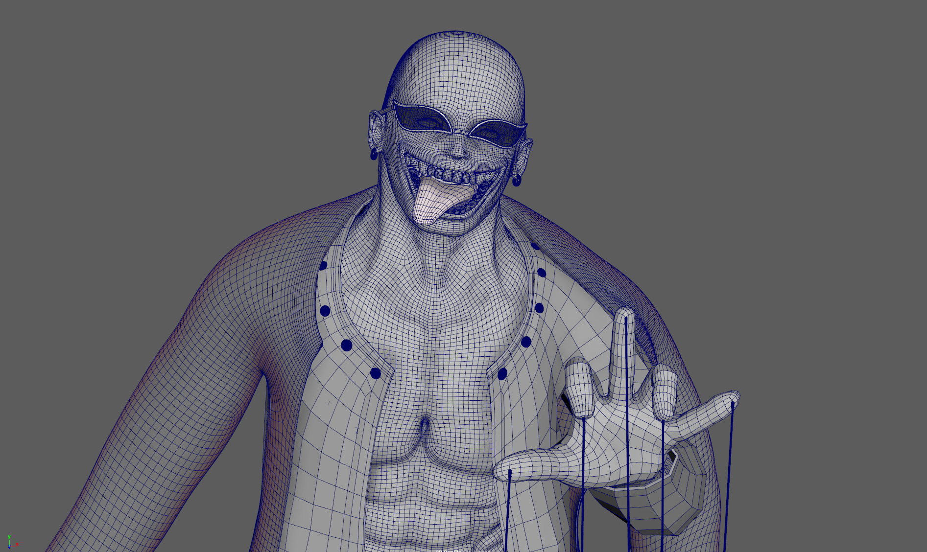 Doflamingo -Doffy Bust and groom -One piece -redshift-vray Low-poly 3D model_6