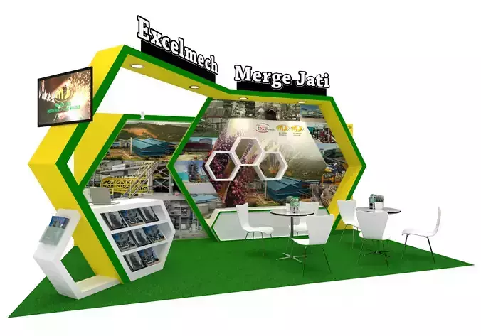 Exhibition Booth Design 6m x 3m - 3 side open