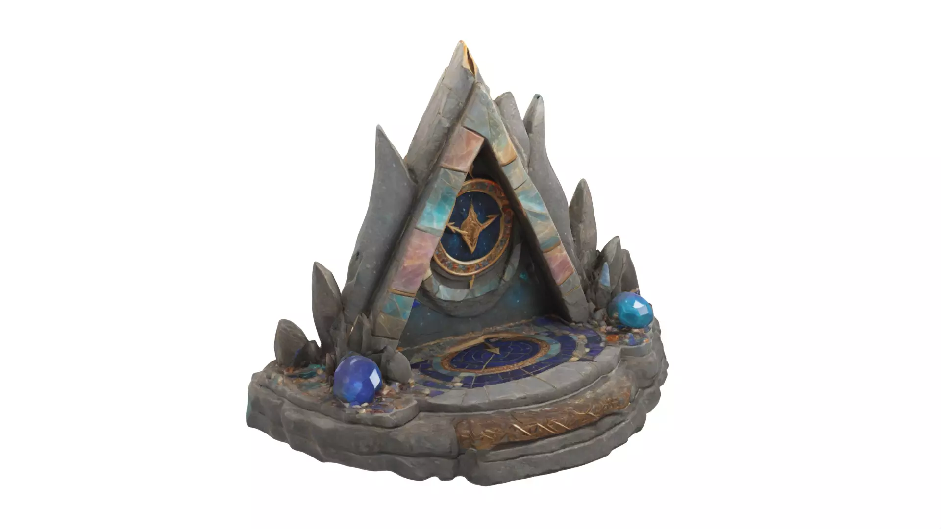 stone altar Low-poly 3D model_0