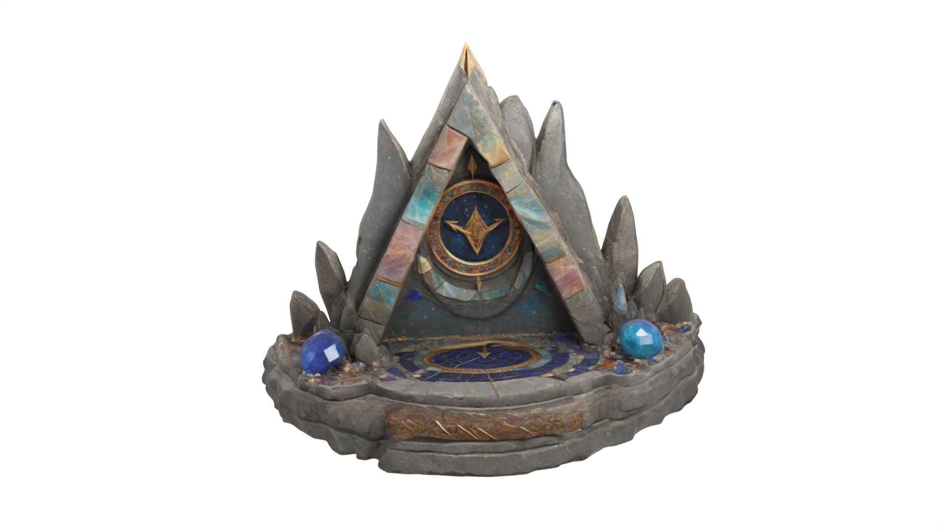 stone altar Low-poly 3D model_2