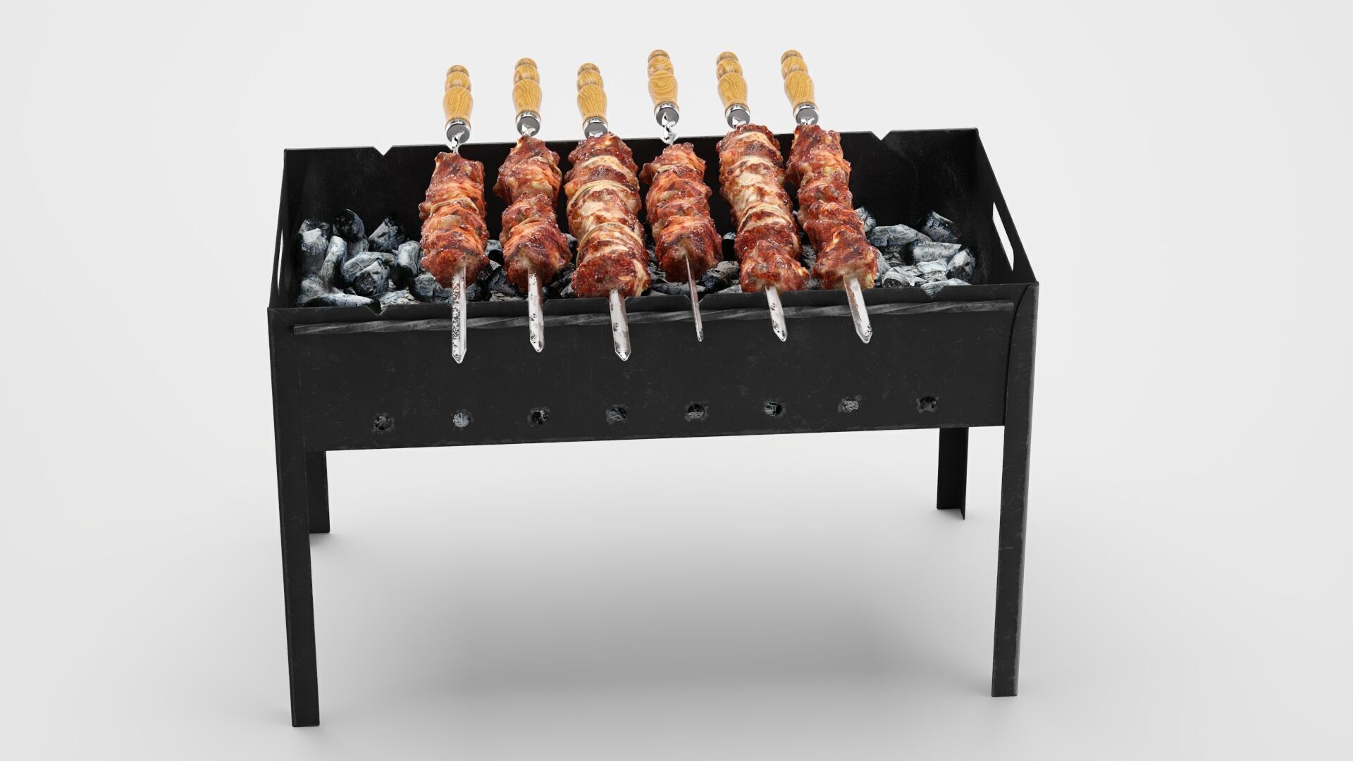 Shish Kebab on the Grill 3D model_6