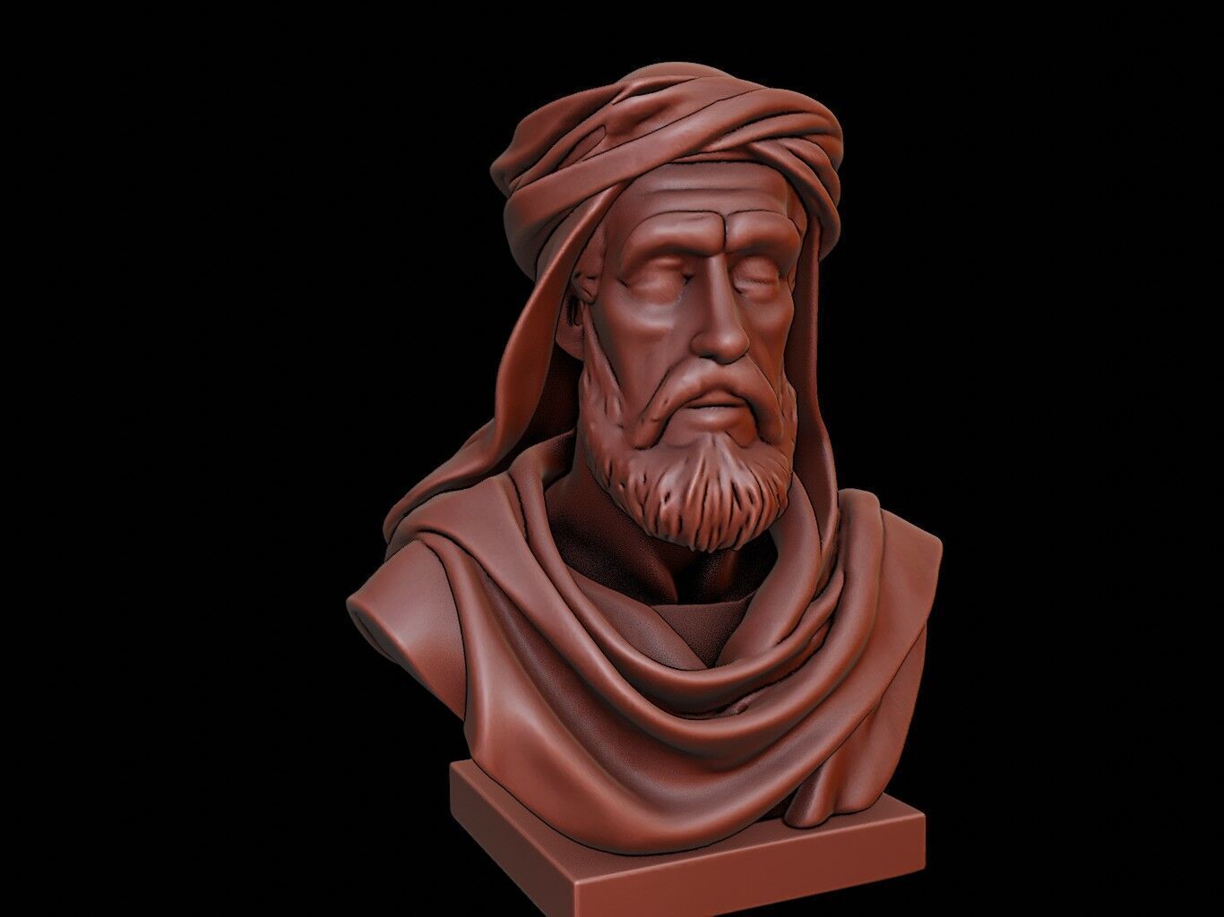 Khalid ibn al Walid Bust 3D print model_1