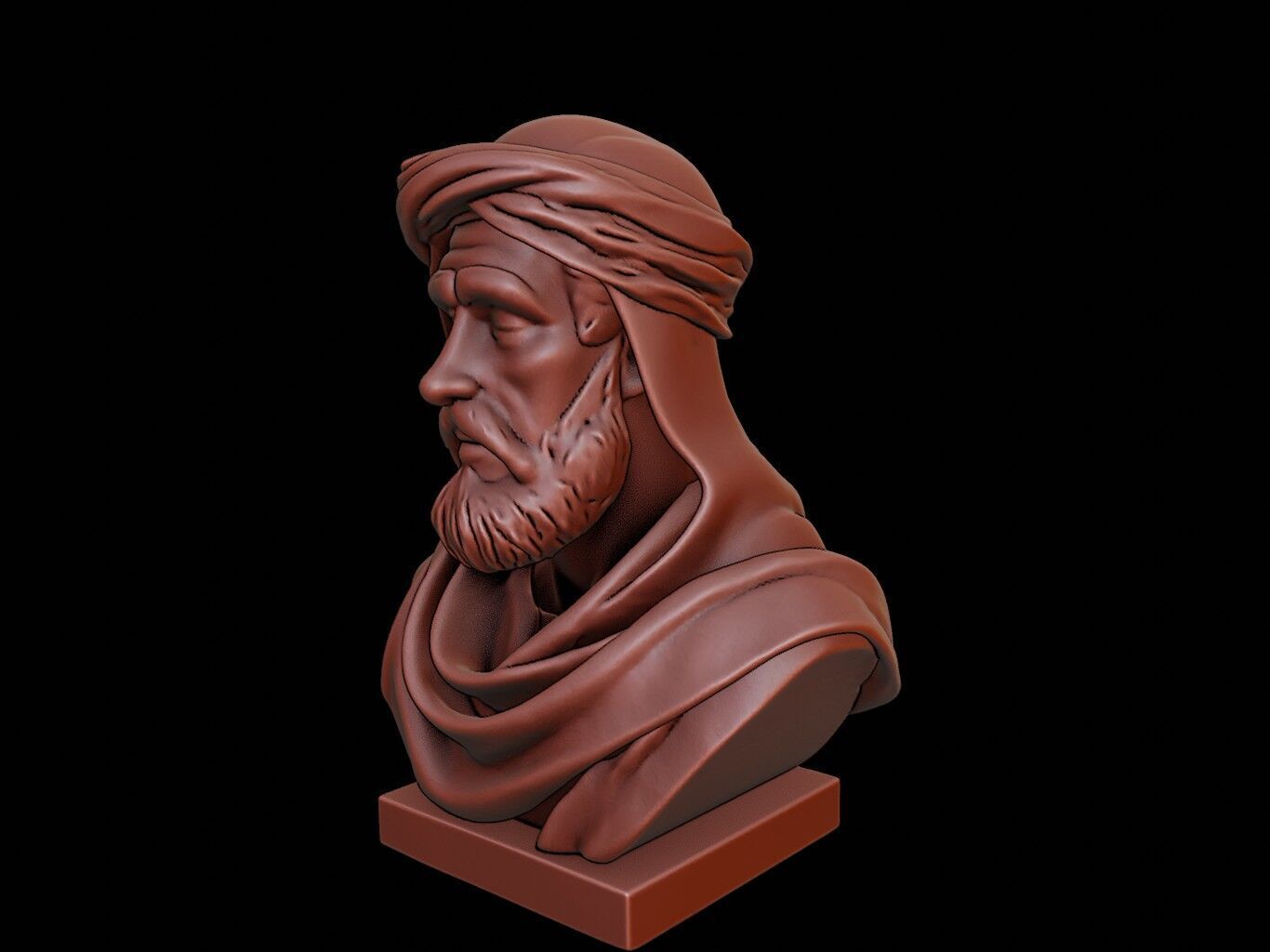 Khalid ibn al Walid Bust 3D print model_2
