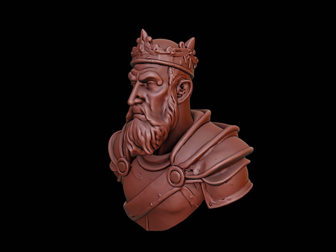 King Arthur Bust 3D print model_2