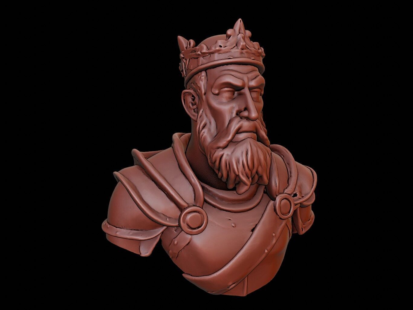 King Arthur Bust 3D print model_1