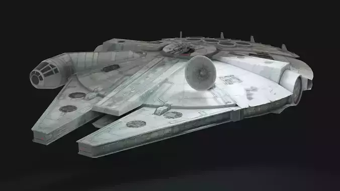 Millennium Falcon Animation-Ready Starship Low-poly 3D model