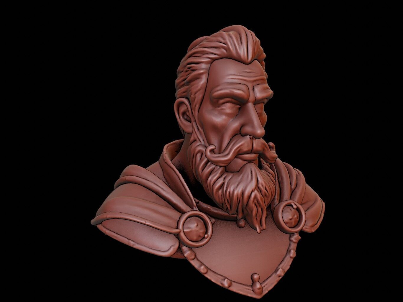 King Arthur Bust 3D print model_1