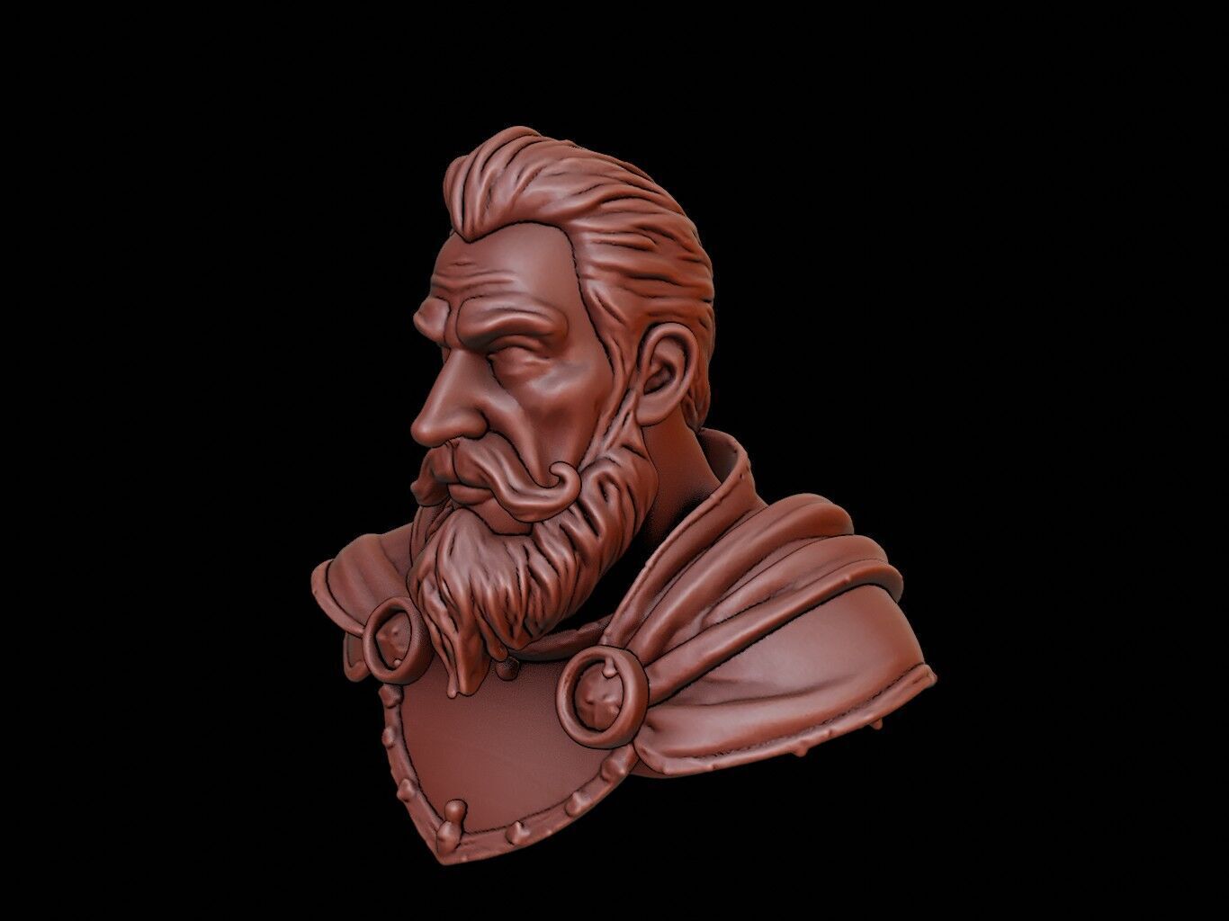 King Arthur Bust 3D print model_2