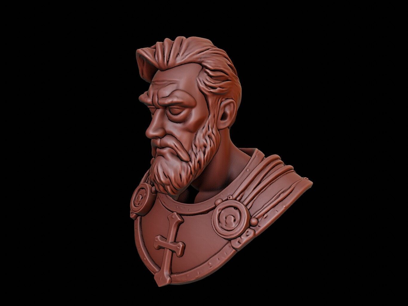 King Arthur Bust 3D print model_2