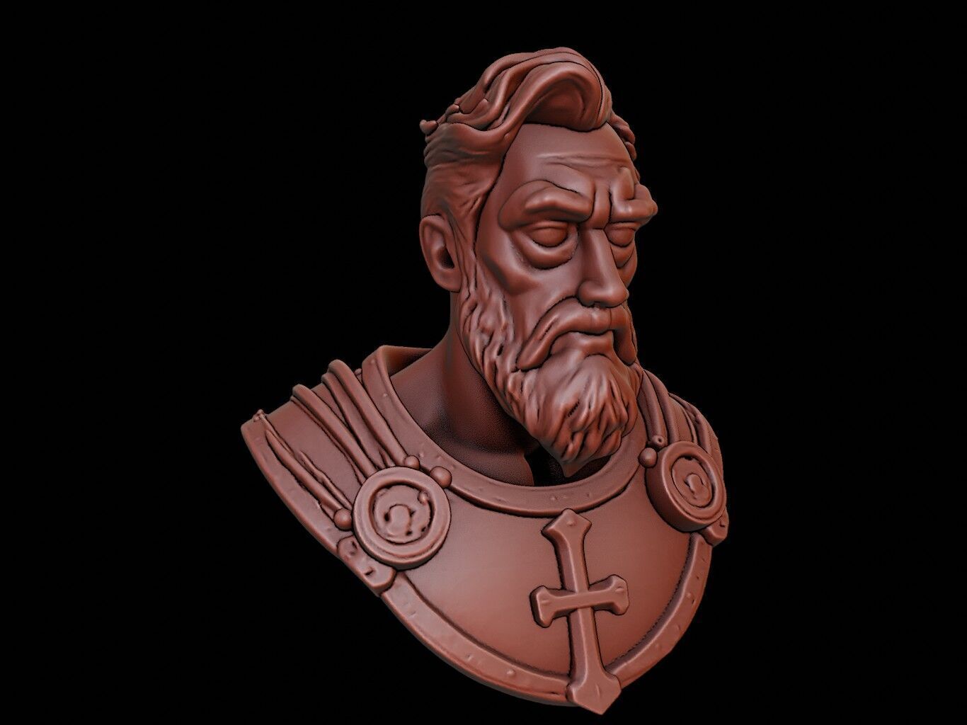 King Arthur Bust 3D print model_1