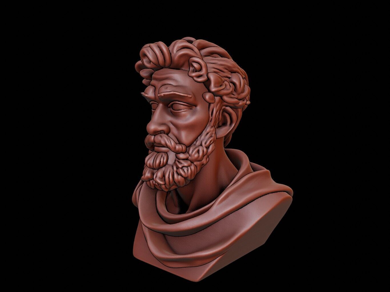 King David Bust 3D print model_2