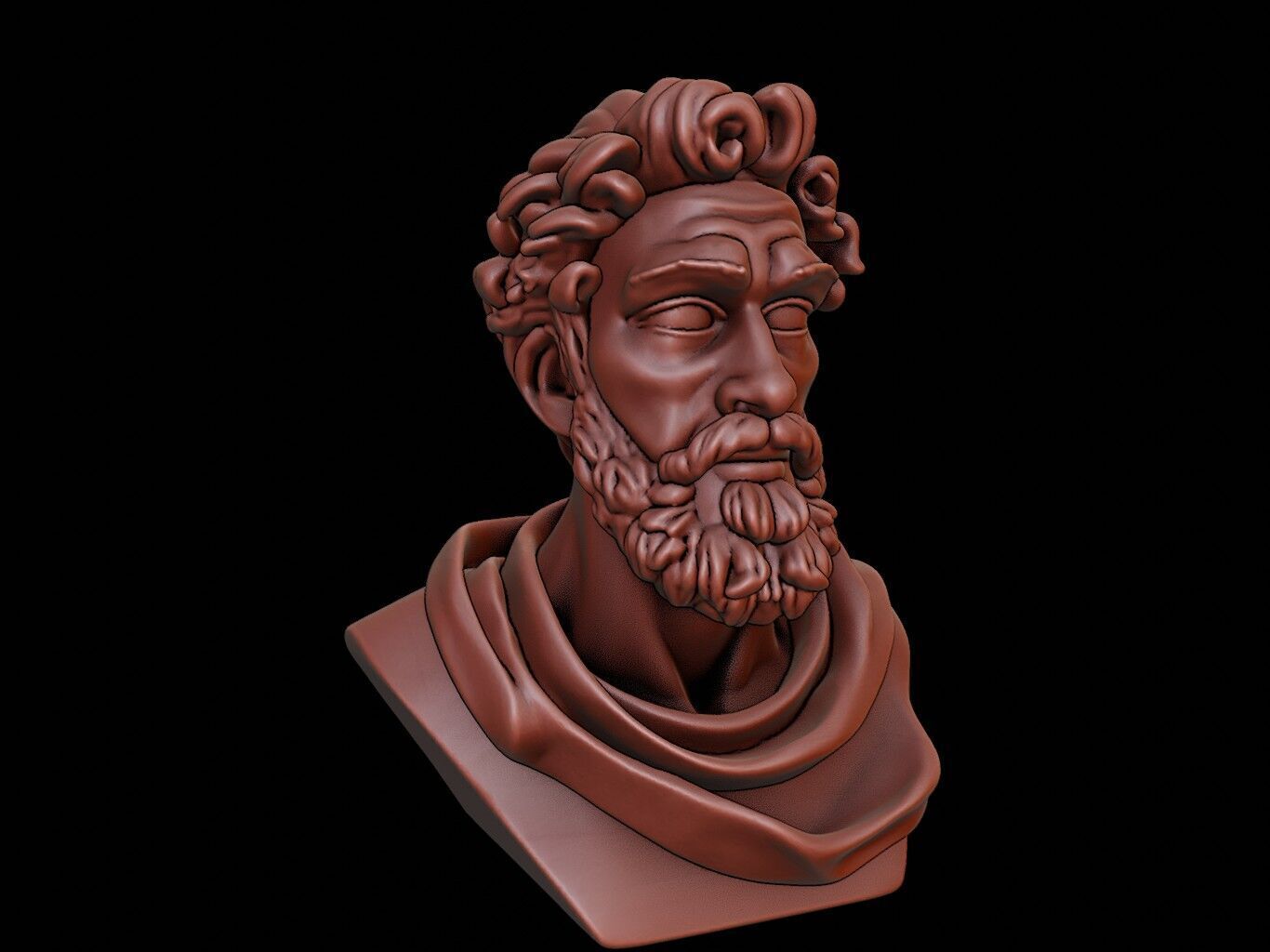 King David Bust 3D print model_1