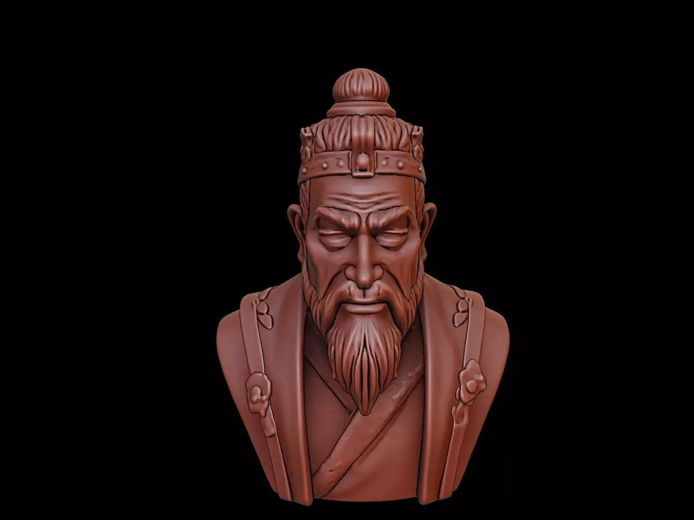 Kublai Khan Bust 3D print model_0