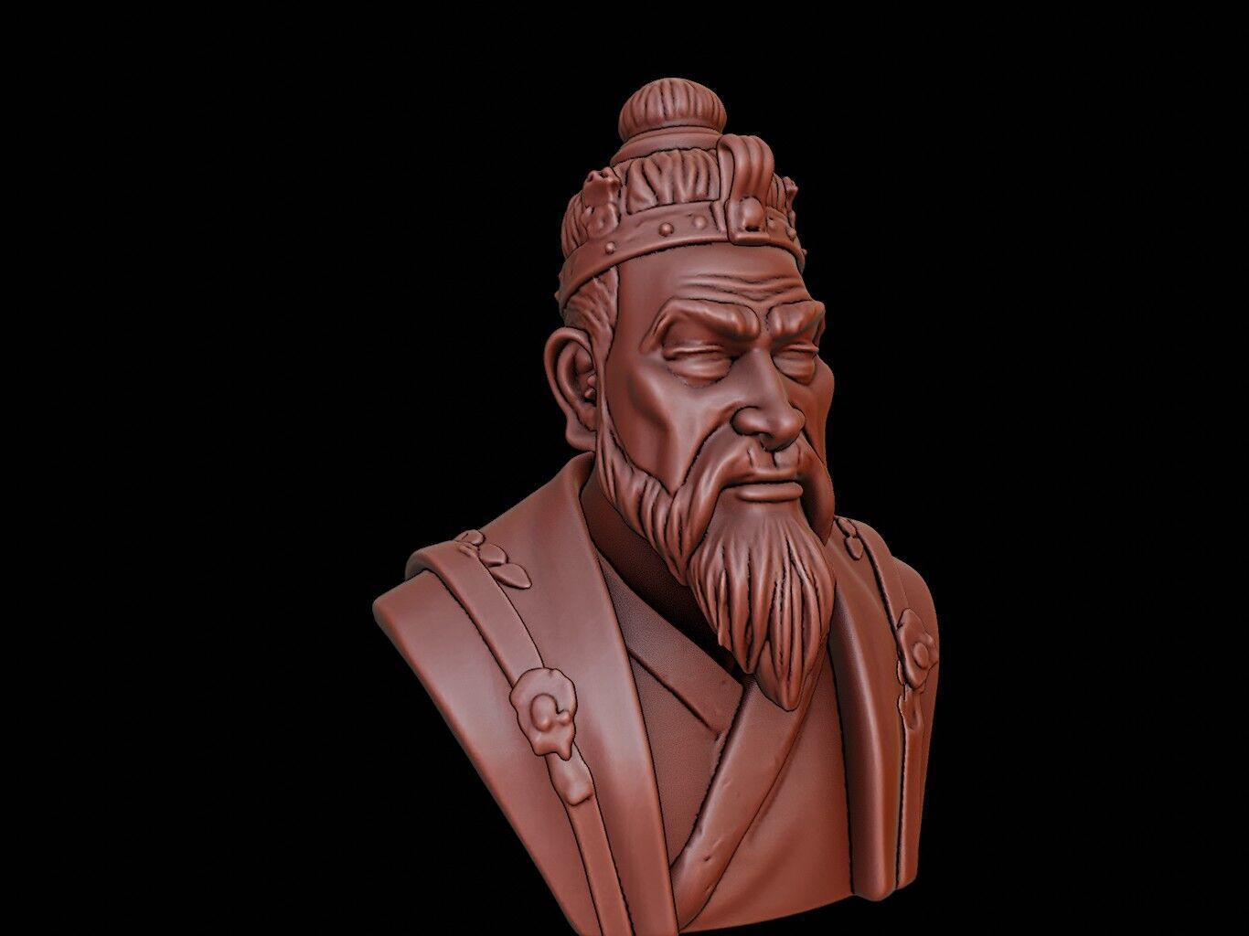 Kublai Khan Bust 3D print model_1