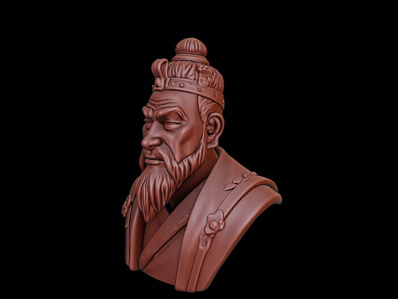 Kublai Khan Bust 3D print model_2