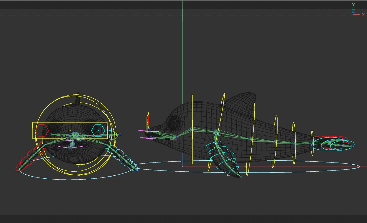 Rigged Cartoon Dolphin 3D model_11