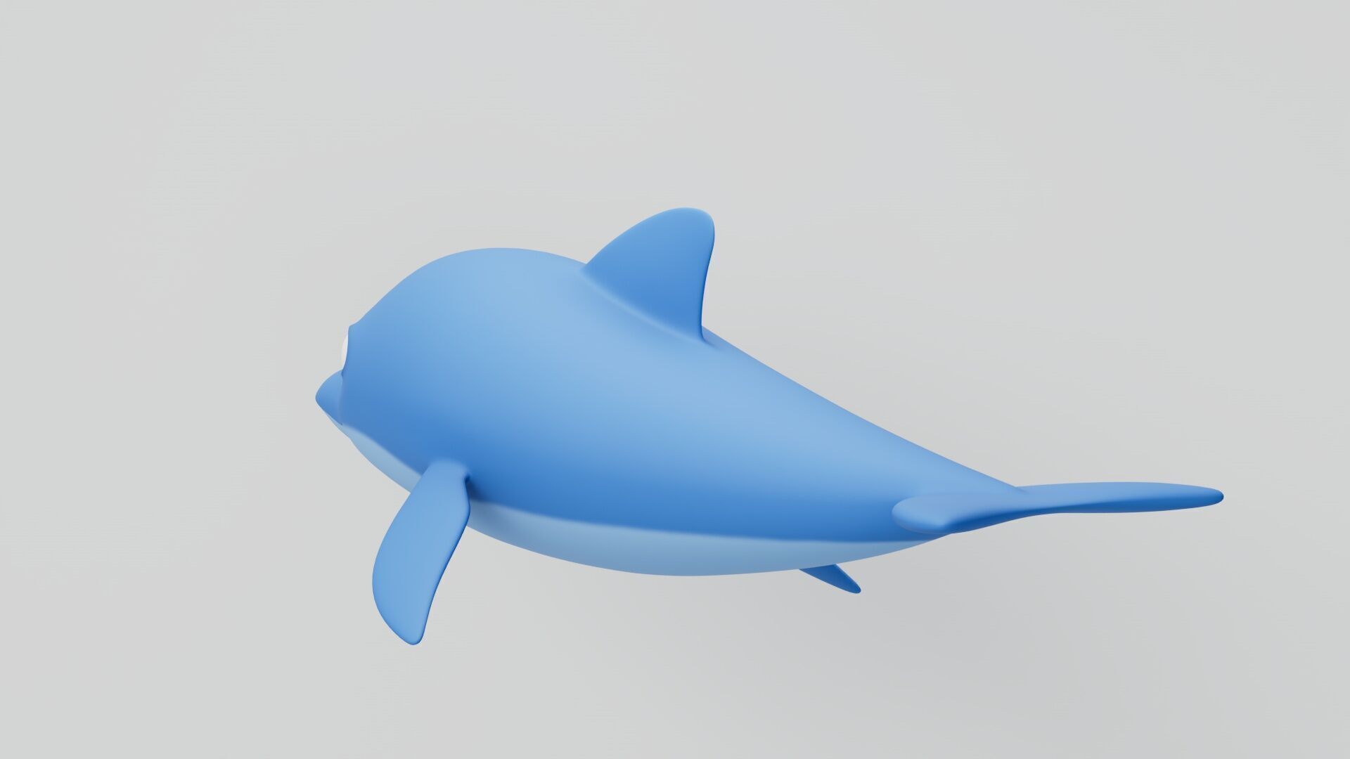 Rigged Cartoon Dolphin 3D model_4