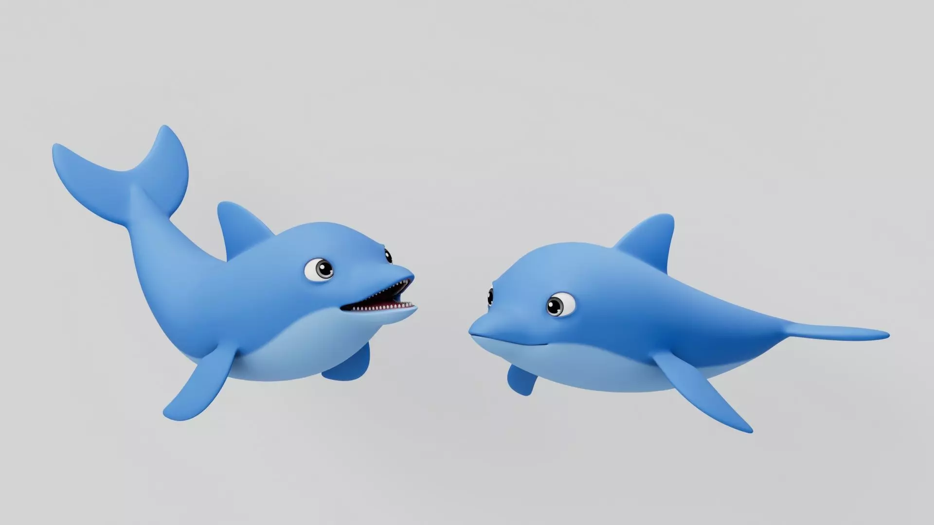Rigged Cartoon Dolphin 3D model_0
