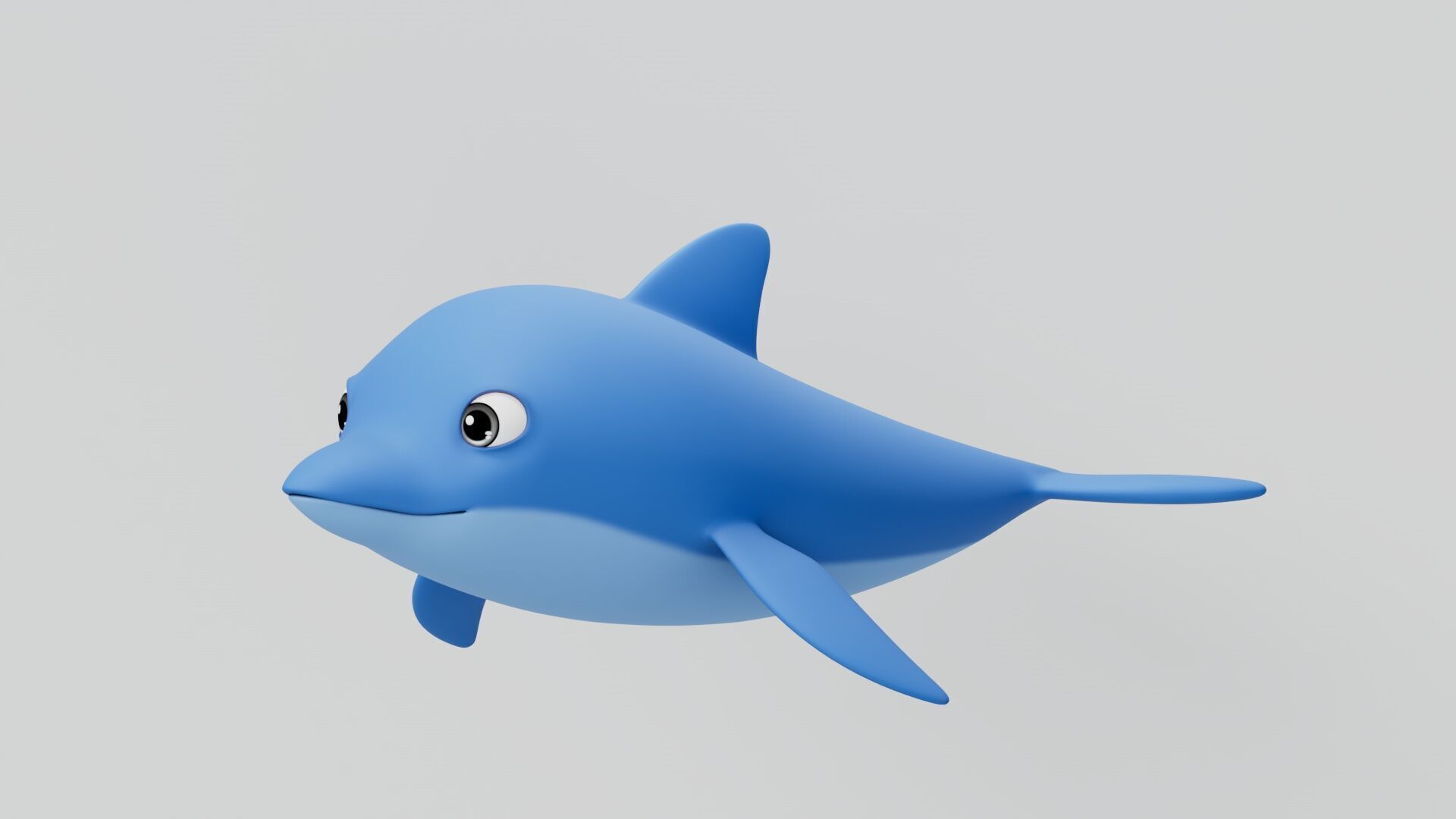 Rigged Cartoon Dolphin 3D model_2