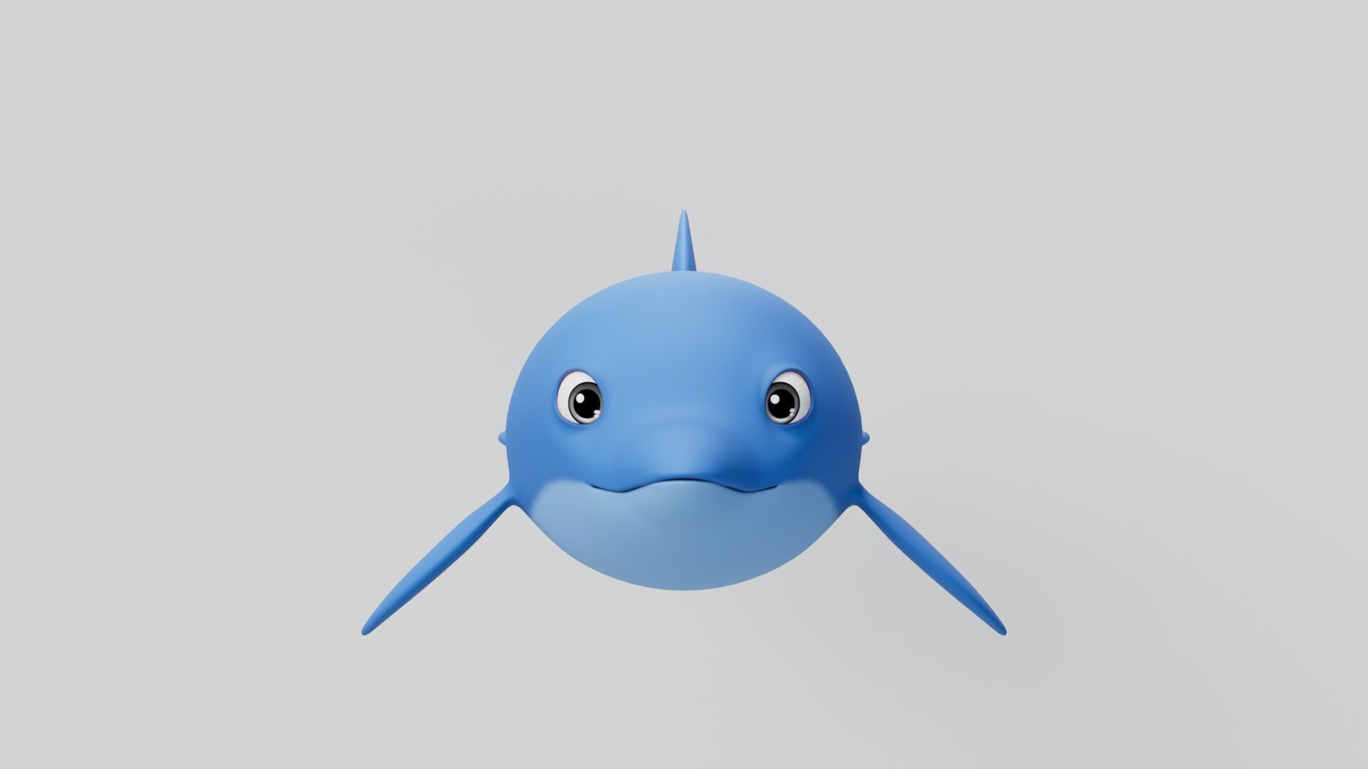 Rigged Cartoon Dolphin 3D model_1