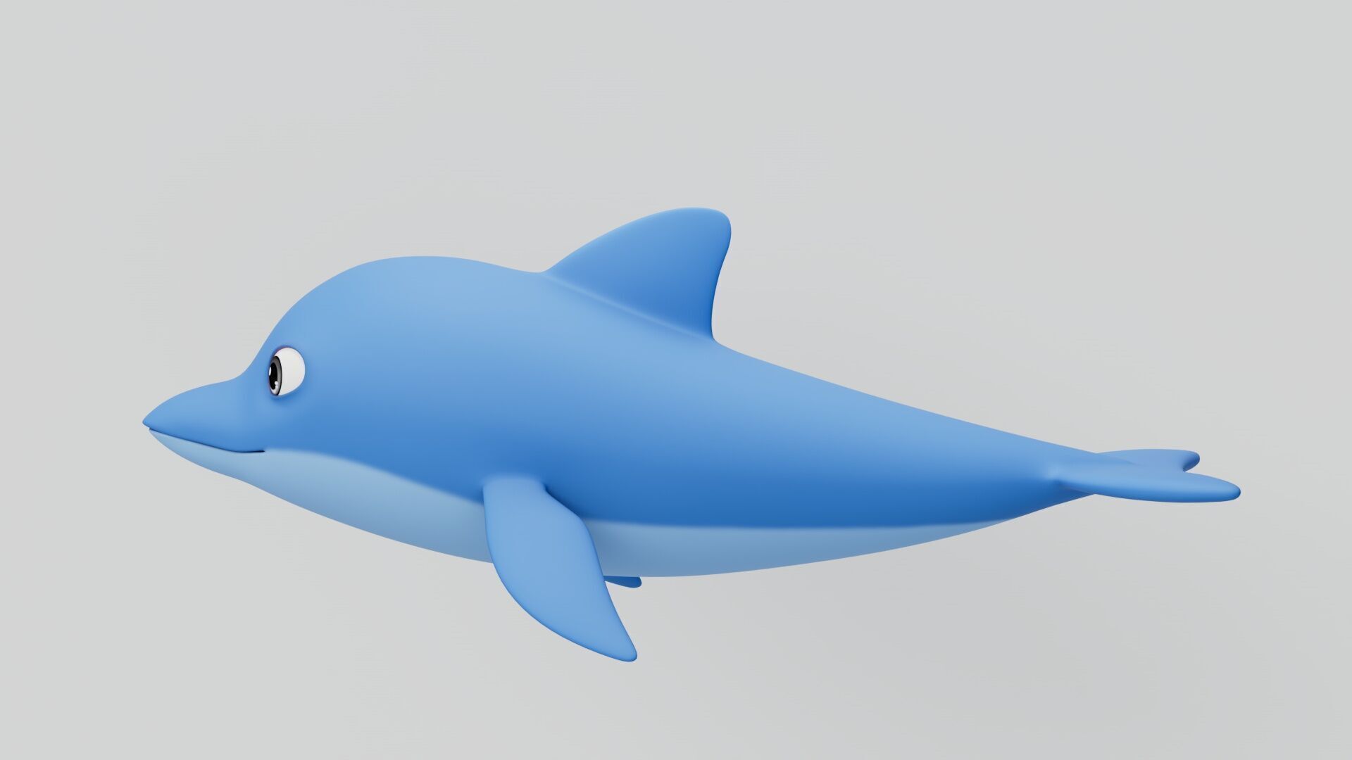 Rigged Cartoon Dolphin 3D model_3