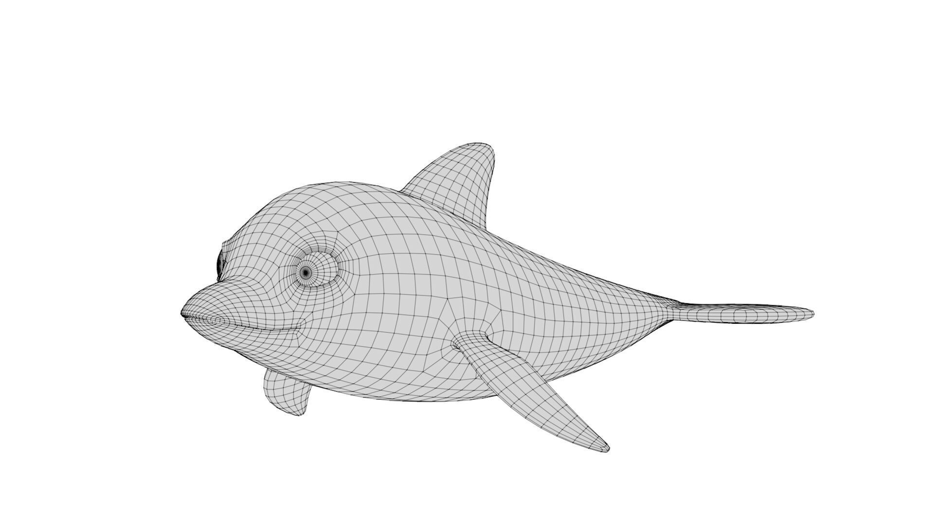Rigged Cartoon Dolphin 3D model_7