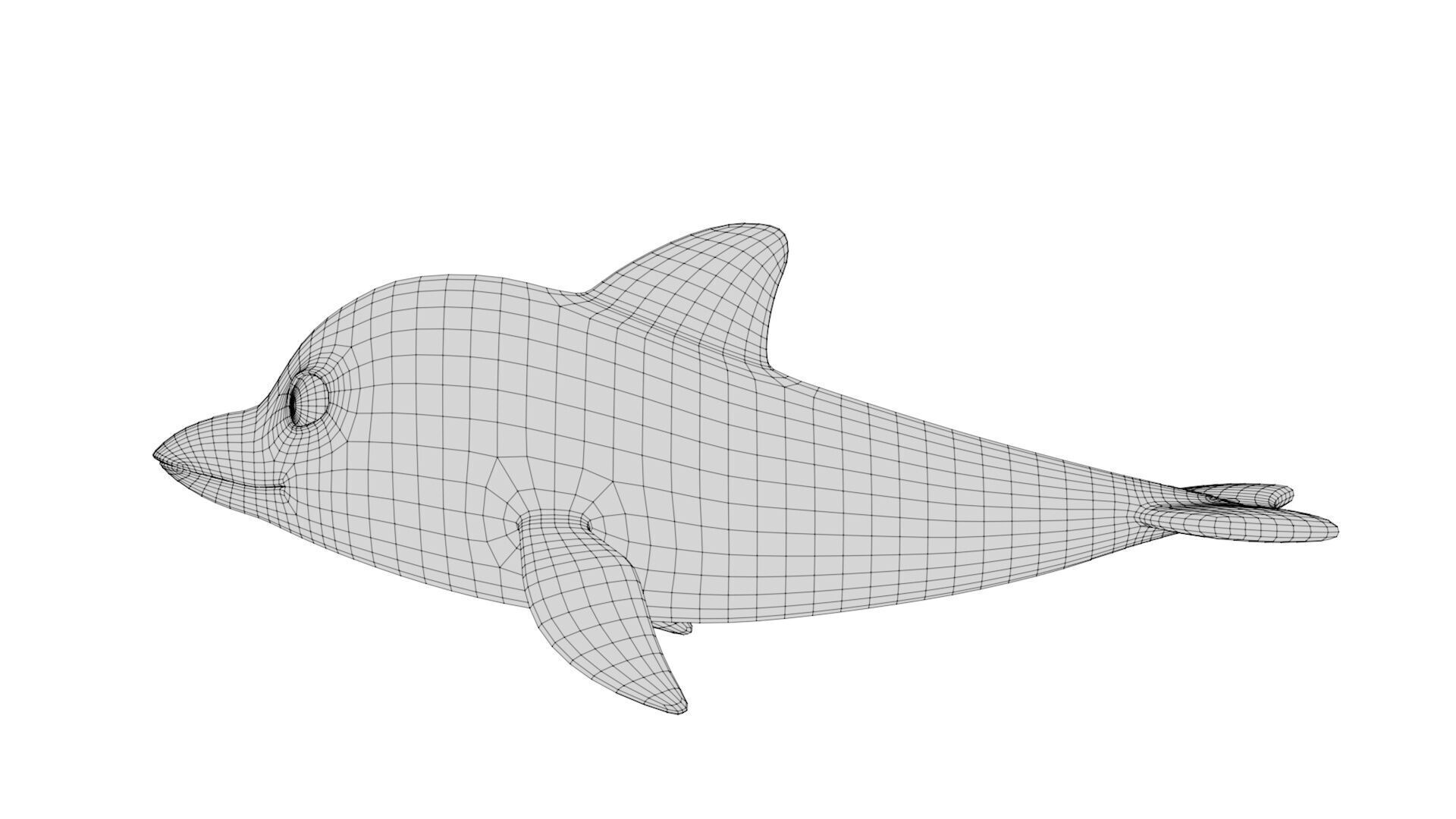 Rigged Cartoon Dolphin 3D model_8