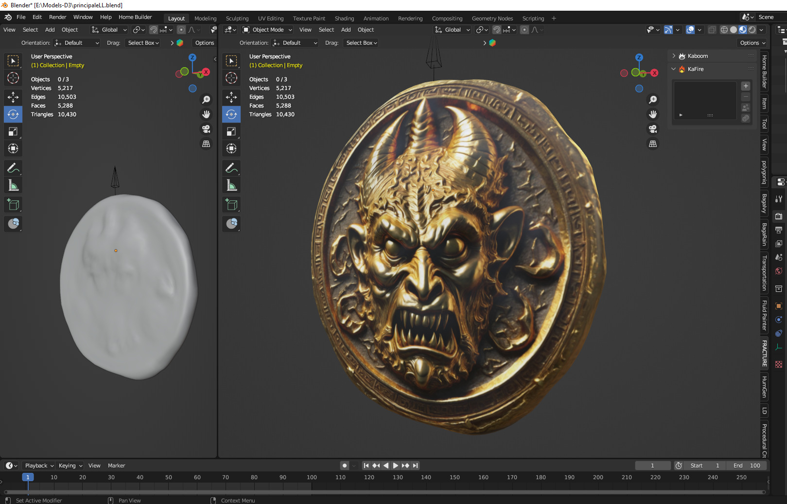 devil  vintage coin Low-poly 3D model_2