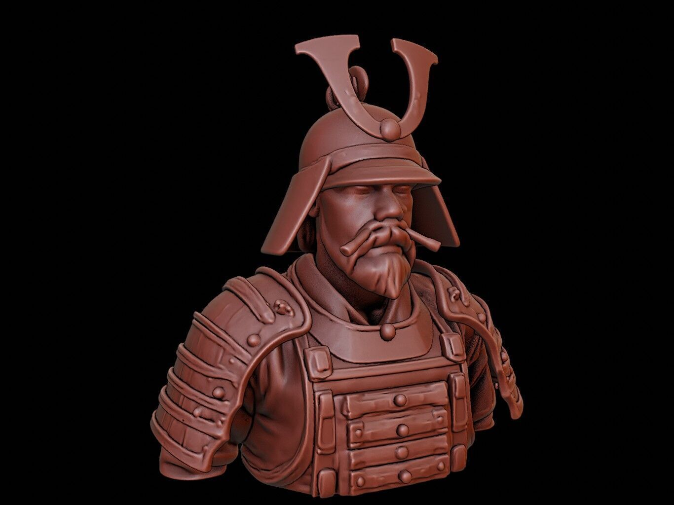 Oda Nobunaga Bust 3D print model_1
