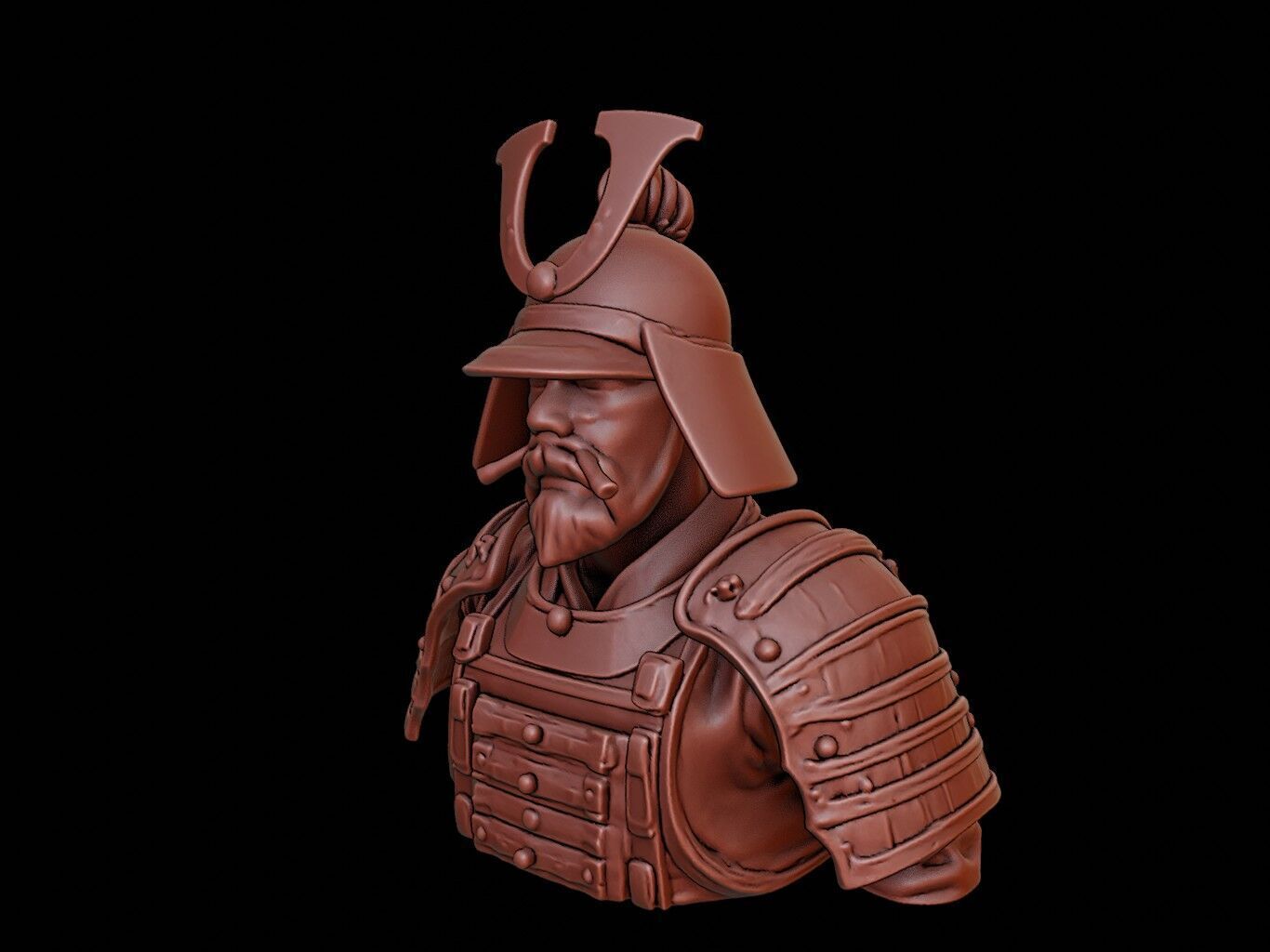 Oda Nobunaga Bust 3D print model_2