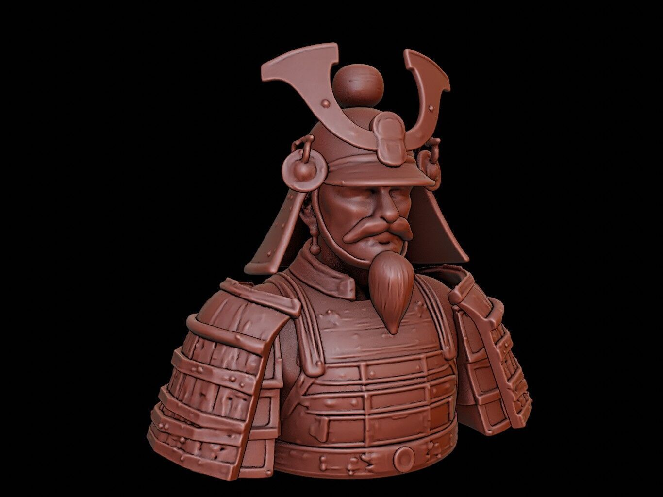 Oda Nobunaga Bust 3D print model_1