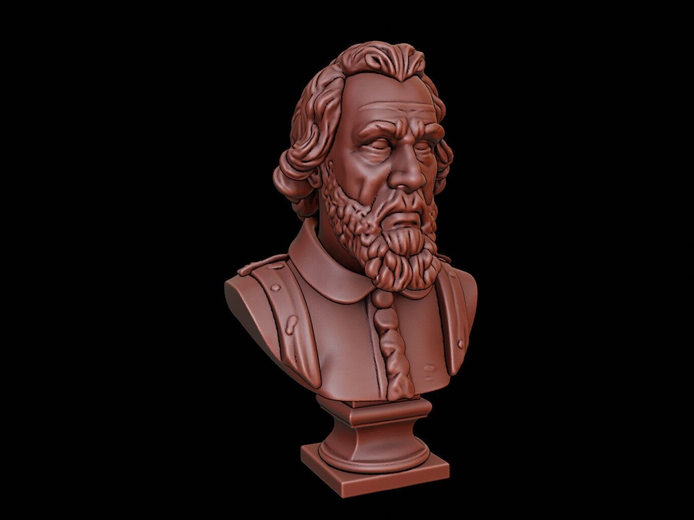 Oliver Cromwell Bust 3D print model_1