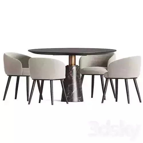 Model 3D set table dining