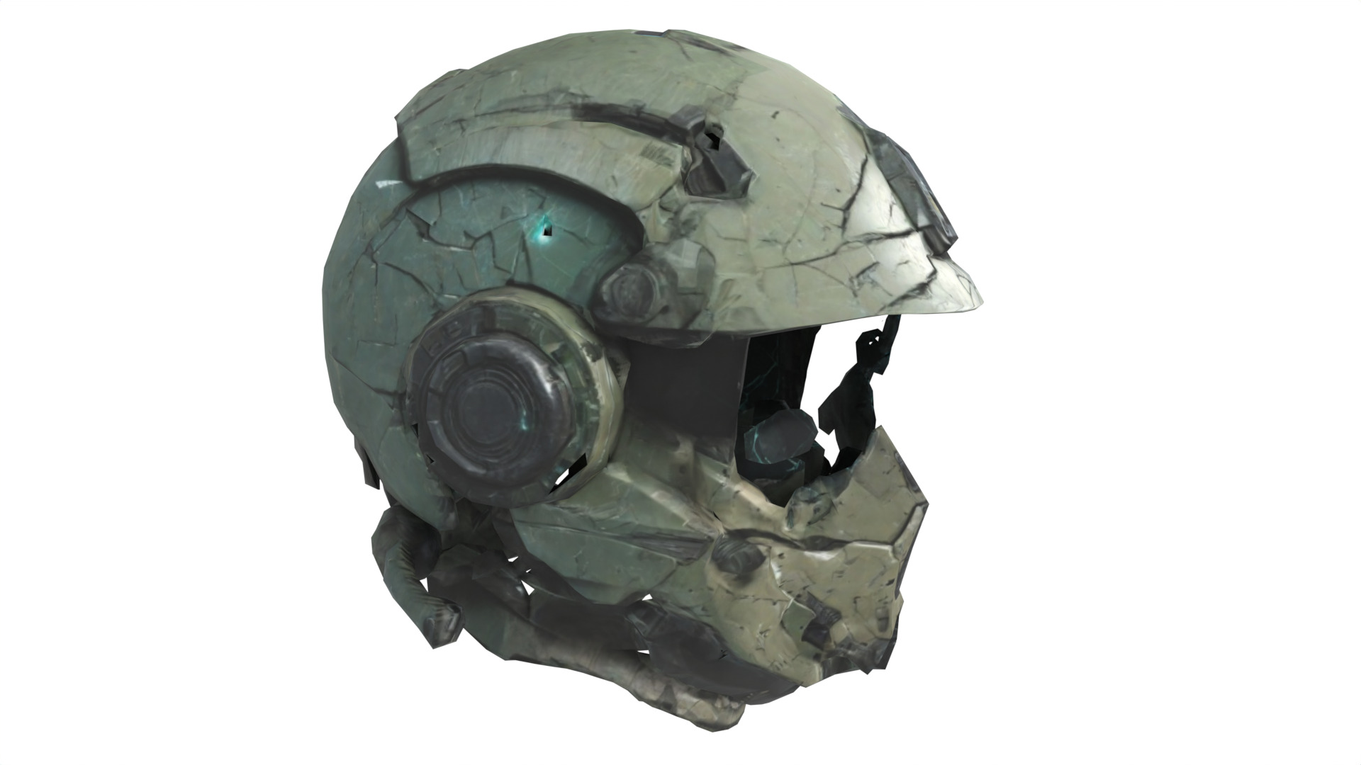 damaged helmet Low-poly 3D model_3