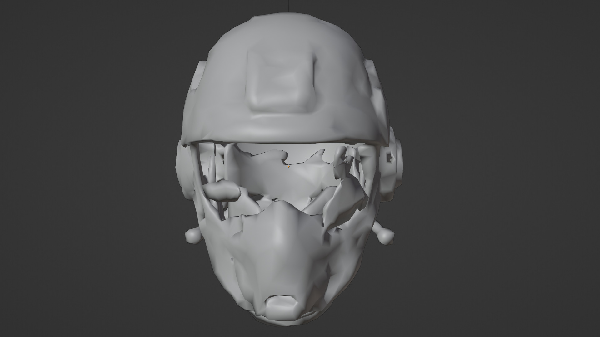 damaged helmet Low-poly 3D model_4