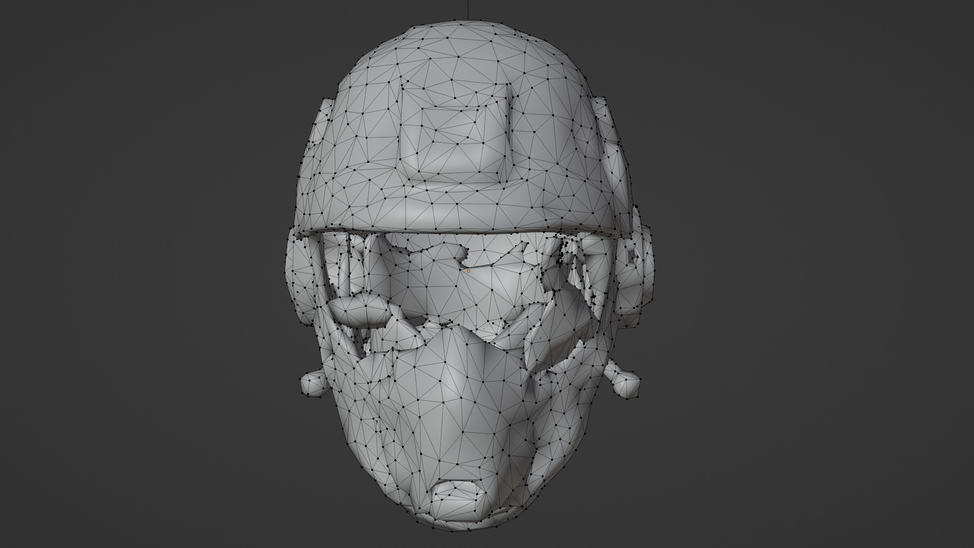 damaged helmet Low-poly 3D model_5