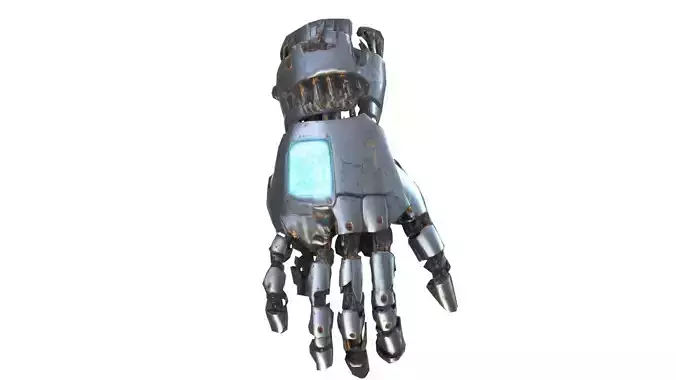 damaged robot hand Low-poly 3D model
