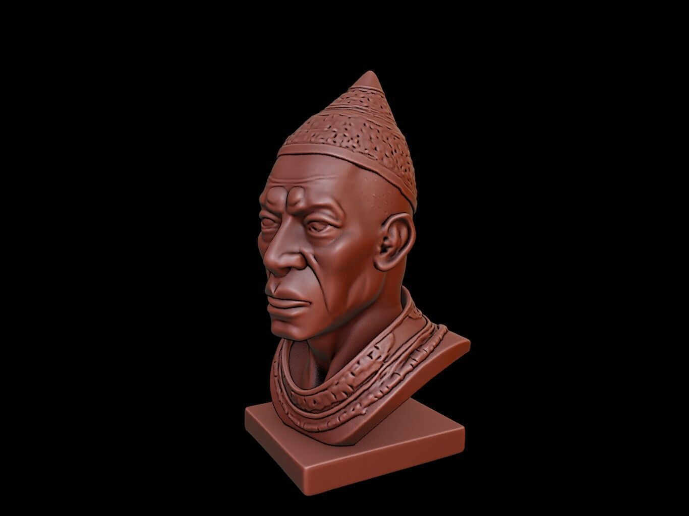 Shaka Zulu Bust 3D print model_2