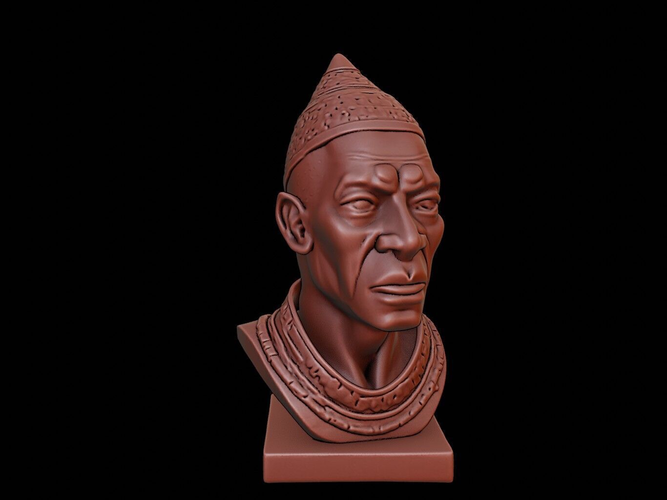 Shaka Zulu Bust 3D print model_1