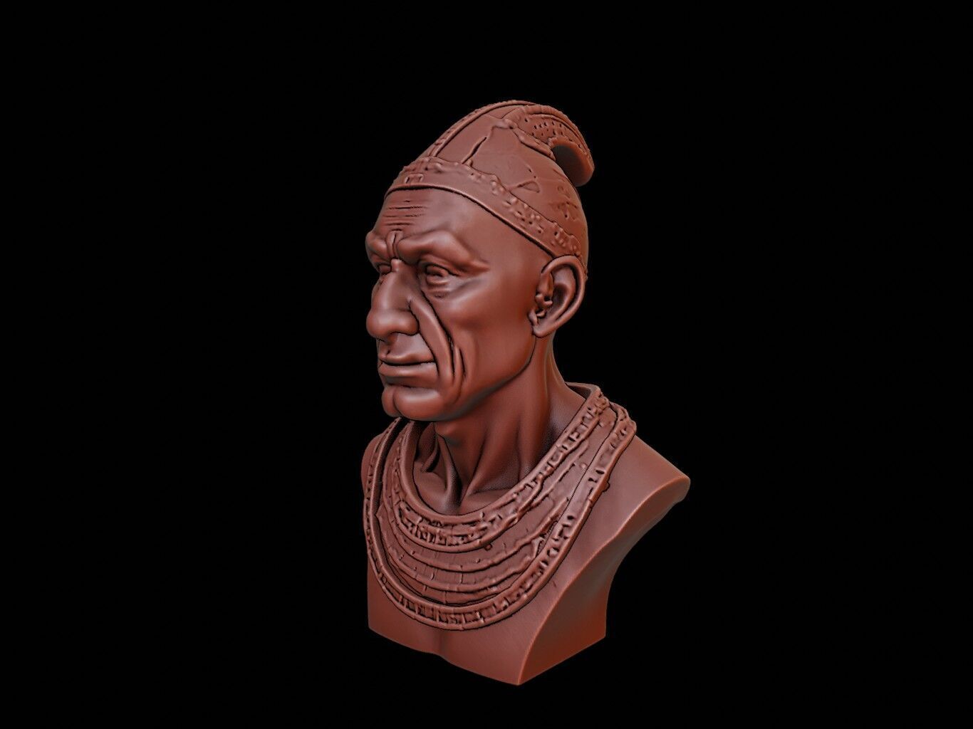 Shaka Zulu Bust 3D print model_2