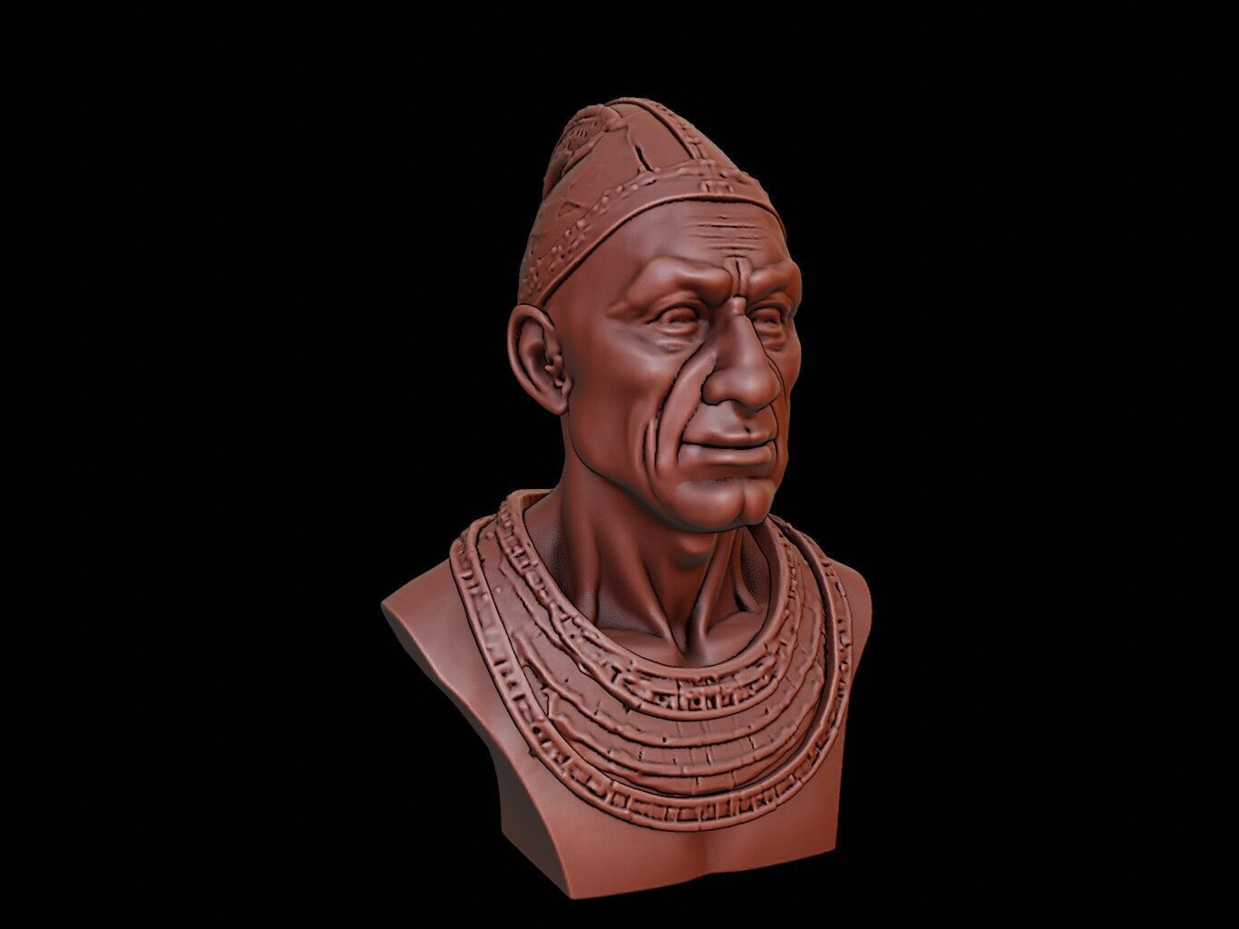 Shaka Zulu Bust 3D print model_1